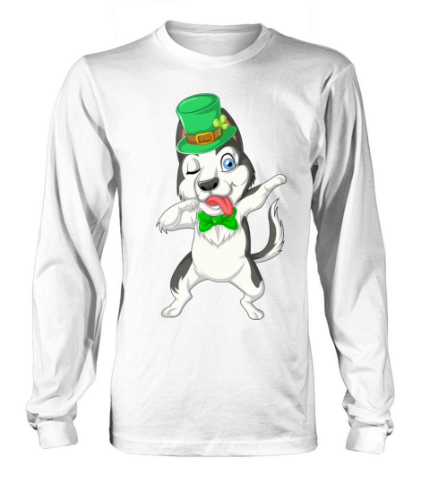 dabbing husky st patricks day Long sleeved Unisex