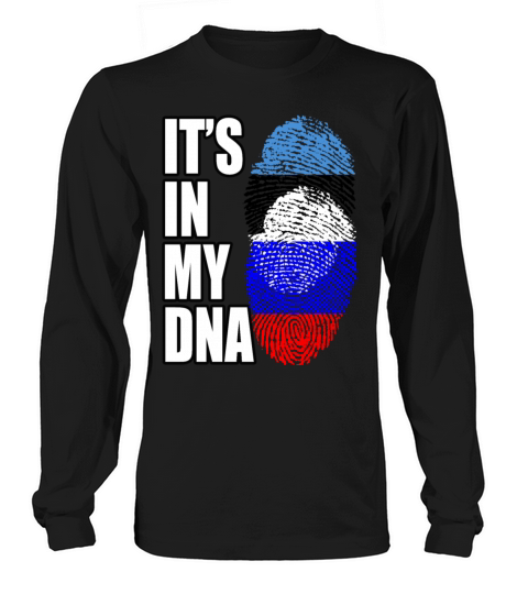 Estonian And Russian Mix Heritage DNA Flag Long sleeved Unisex