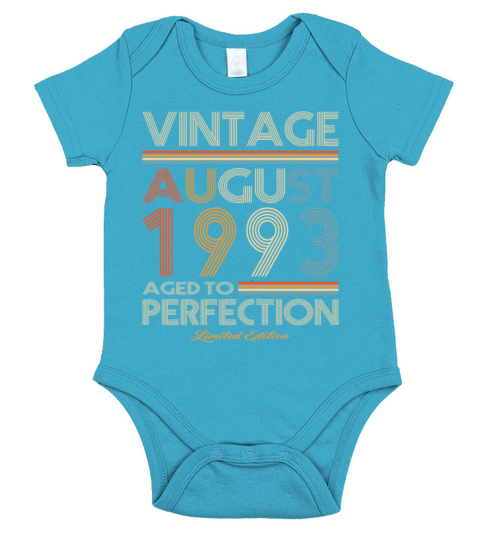 30th birthday vintage august 1993 limited edition Short Sleeve Baby One-Piece