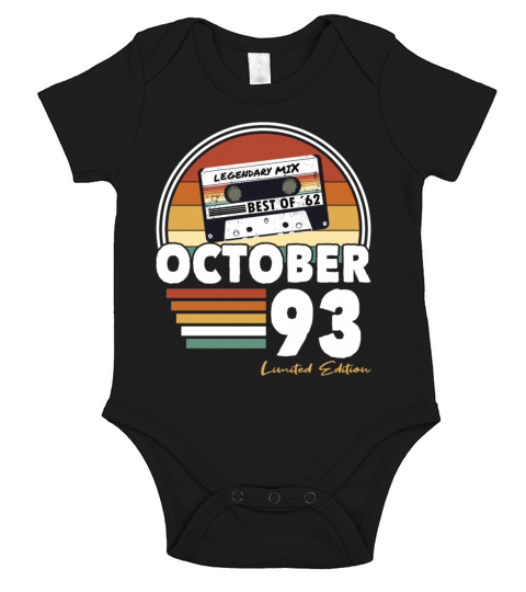 30th birthday vintage october 1993 limited edition Short Sleeve Baby One-Piece