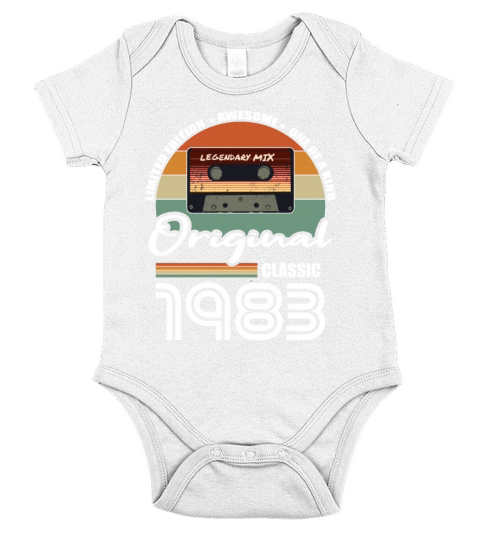 40th birthday vintage 1983 original classic 1983 Short Sleeve Baby One-Piece