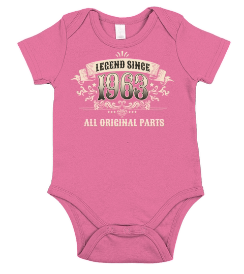 60 Years Old Legend Since 1963 60th Birthday Short Sleeve Baby One-Piece