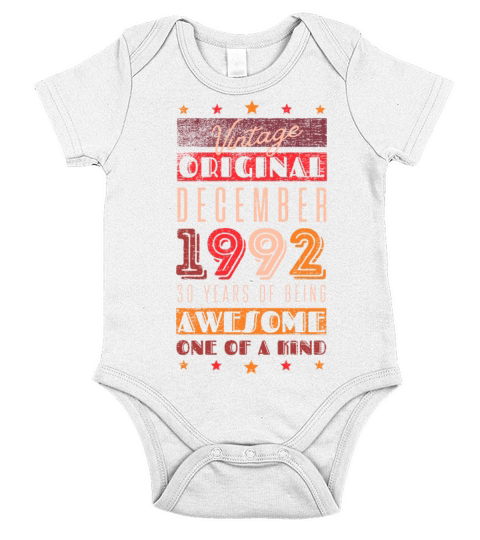 Birthday December 1992 - 30 years of being awesome Short Sleeve Baby One-Piece