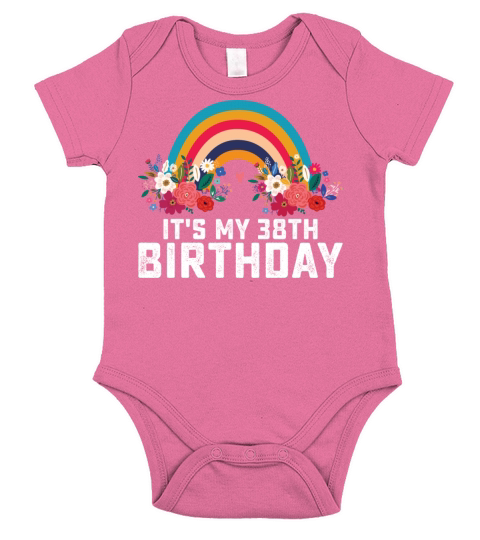 Boho Rainbow Its My 38th Birthday Short Sleeve Baby One-Piece
