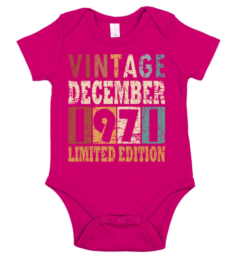 born 1971 December vintage gift Short Sleeve Baby One-Piece