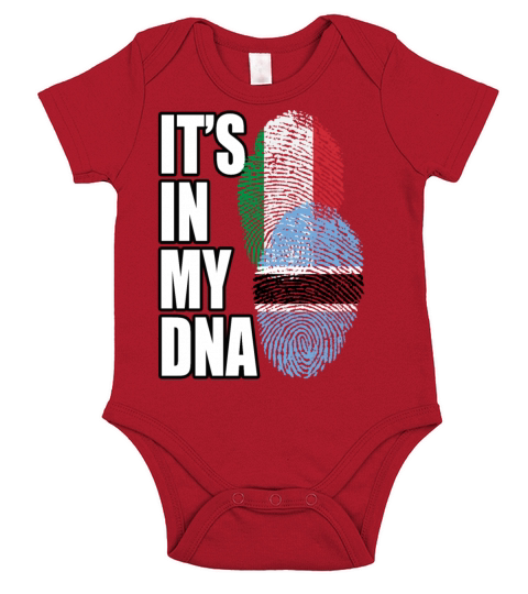 Botswana And Italian Mix Heritage DNA Flag Short Sleeve Baby One-Piece