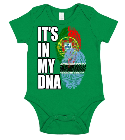 Botswana And Portuguese Mix Heritage DNA Flag Short Sleeve Baby One-Piece