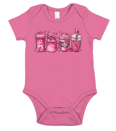 Breast Cancer Hot Chocolate Cup Short Sleeve Baby One-Piece
