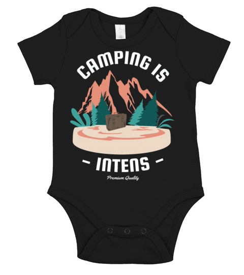 Camping is Intents Premium Quality Short Sleeve Baby One-Piece