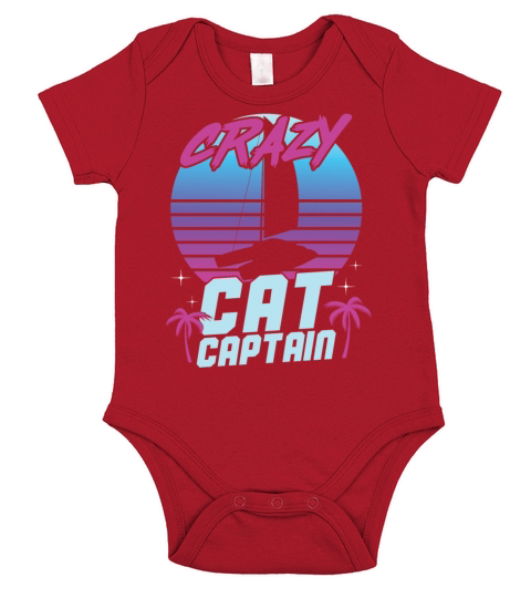 Crazy Catamaran Captain Sailing Sailor Short Sleeve Baby One-Piece