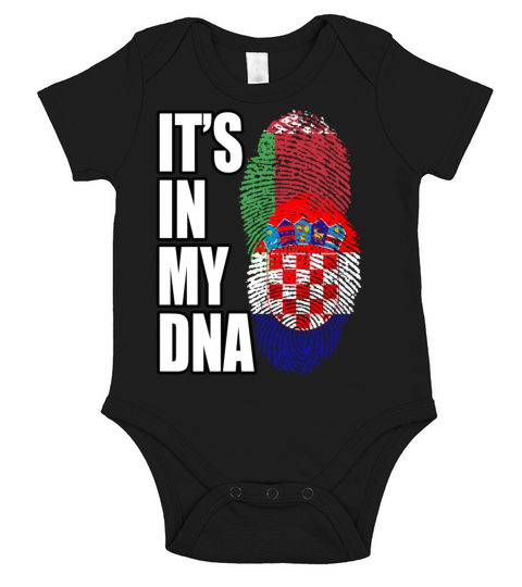 Croatian And Belarusian Mix Heritage DNA Flag Short Sleeve Baby One-Piece