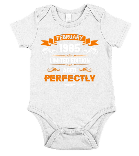 February 1985 Vintage Birthday Present Short Sleeve Baby One-Piece