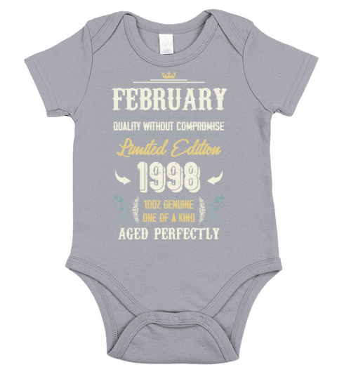February 1998 Vintage Birthday Present Short Sleeve Baby One-Piece