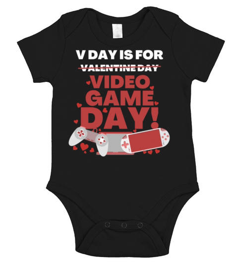Funny Valentine Day Couple Shirt V Day Is For Vide Short Sleeve Baby One-Piece
