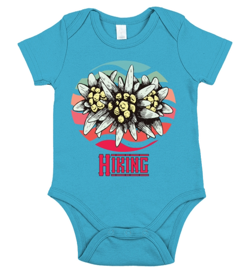 Hiking Alps Edelweiss Vintage Switzerland Souvenir Short Sleeve Baby One-Piece