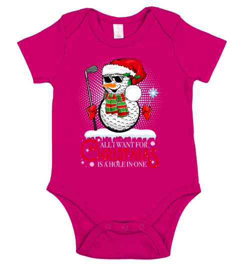 IWant For Christmas Is A Hole In One Golf Ball Sno Short Sleeve Baby One-Piece