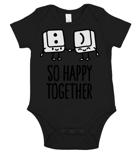 Keyboard keys smiley - So happy together Short Sleeve Baby One-Piece