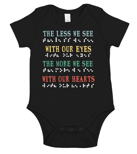 Less See Eyes More Heart Vintage Braille Alphabet Short Sleeve Baby One-Piece