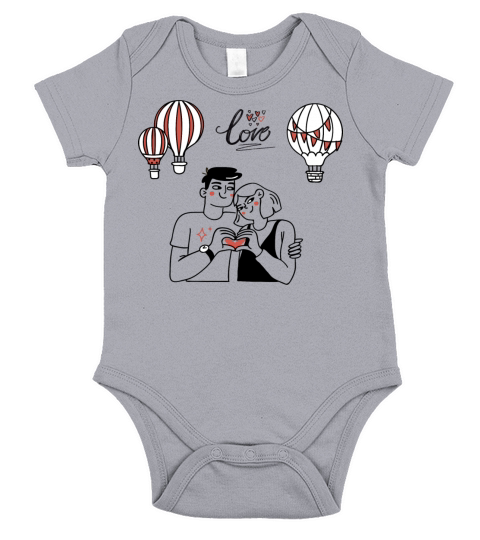Love Happy Valentines day Short Sleeve Baby One-Piece