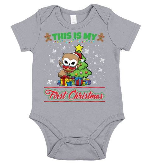 This Is My First Christmas Toddler One Year X-Mas Short Sleeve Baby One-Piece