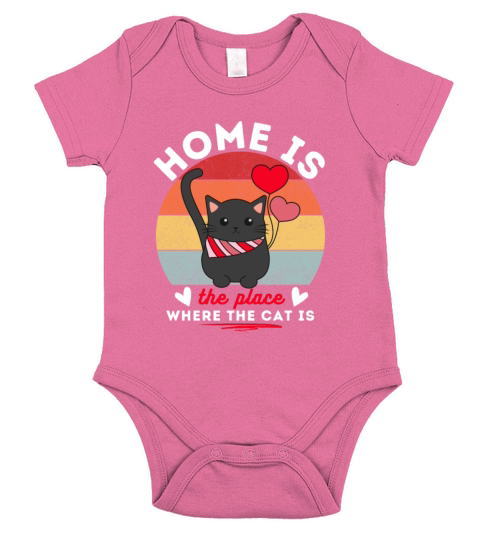 Vintage Cat Sunset Short Sleeve Baby One-Piece