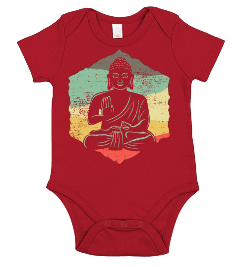 Vintage Retro Style Buddha Meditation Design Idea Short Sleeve Baby One-Piece