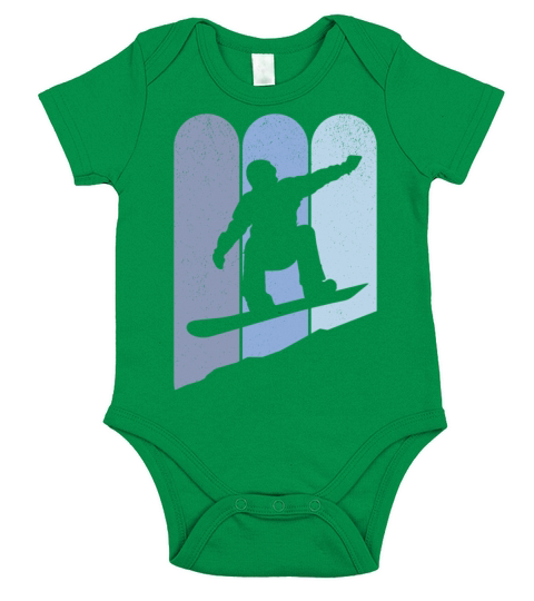 Vintage Snowboarding Downhill Short Sleeve Baby One-Piece