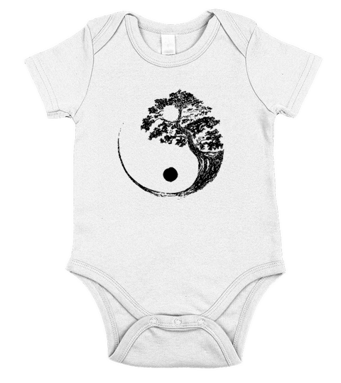 Yin Yang Bonsai Tree Japanese Short Sleeve Baby One-Piece
