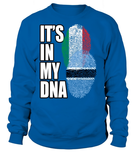 Botswana And Italian Mix Heritage DNA Flag Sweatshirt Unisex