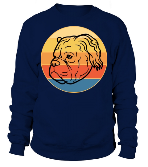 Bulldog Dog Breed Vintage Retro Sunset Sweatshirt Unisex