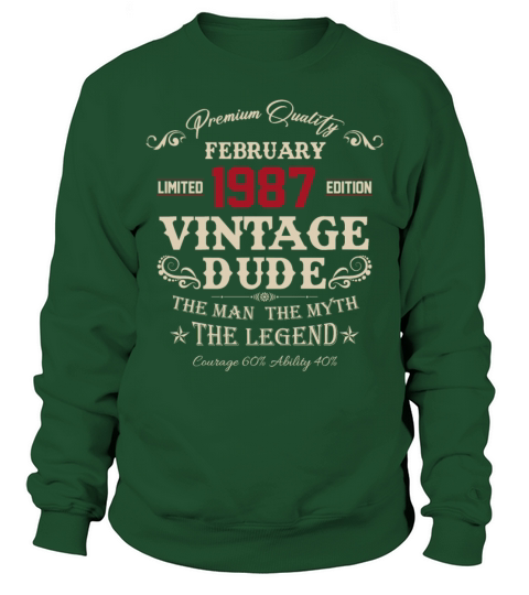February 1987 Vintage Birthday Present Sweatshirt Unisex