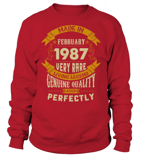 February 1987 Vintage Birthday Present Sweatshirt Unisex