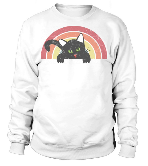 Vintage Cute Cat Shirt for Teen Girls and Women Sweatshirt Unisex
