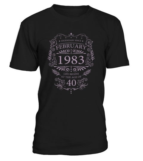 40th Birthday February 1983 Ornaments Vintage T-Shirt Unisex