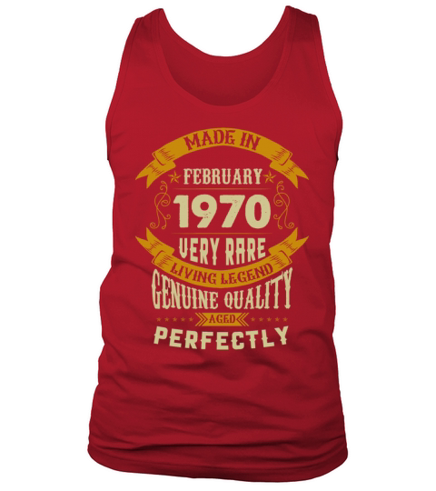 February 1970 Vintage Birthday Present Tank Top Unisex