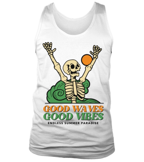 Illustrated Skull Summer Paradise Holiday T-Shirt Tank Top Unisex