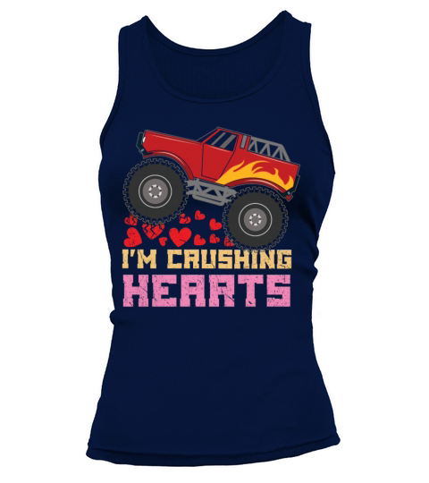Love Monster Truck Crush Hearts Day Valentines Tank top Woman