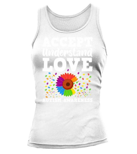 Sunflower Autism Teacher Cute Teach Accept Underst Tank top Woman