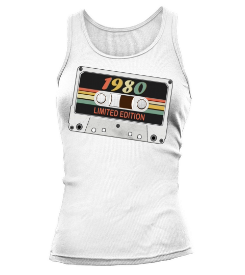 Vintage 1980 Limited Edition Tee Retro Cassette Tank top Woman