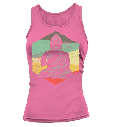 Vintage Retro Style Buddha Meditation Design Idea Tank top Woman