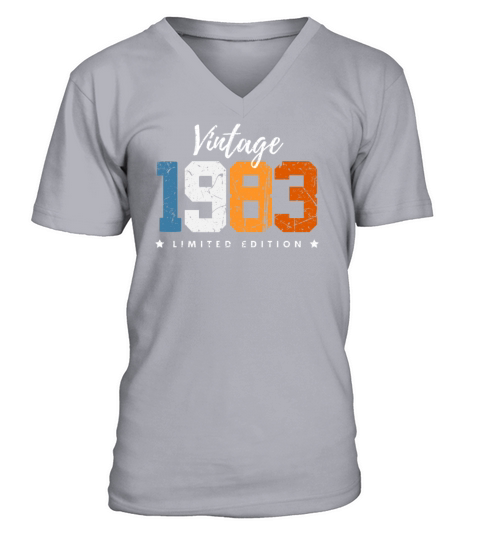 40 Years Vintage 1983 Retro 40th Birthday V-Neck T-shirt