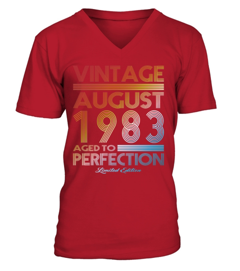40th birthday vintage august 1983 limited edition V-Neck T-shirt