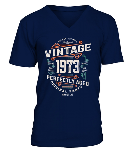 50 Years Old Vintage 1973 Man Myth Legend 50th V-Neck T-shirt