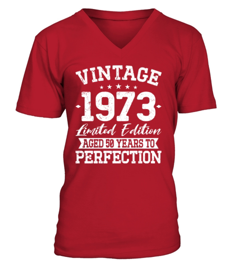 50th birthday vintage 1973 50 years V-Neck T-shirt