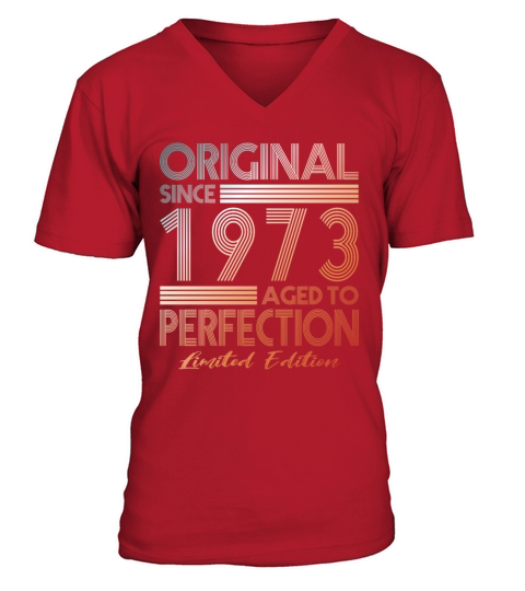50th birthday vintage 1973 original since 1973 V-Neck T-shirt