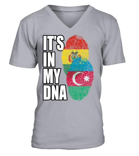 Azerbaijani And Bolivian Mix Heritage DNA Flag V-Neck T-shirt