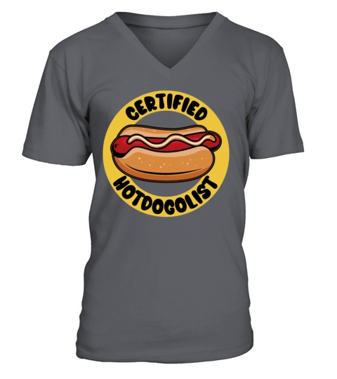 Cool Hot Dog Design For Men Women Boys Sausage Hot V-Neck T-shirt