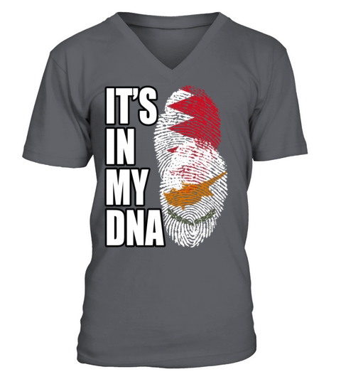 Cypriot And Bahraini Mix Heritage DNA Flag V-Neck T-shirt