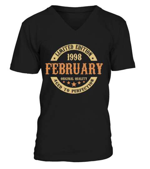 February 1998 Vintage Birthday Present V-Neck T-shirt