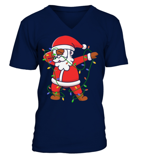 Merry Christmas funny santa claus dabbing V-Neck T-shirt
